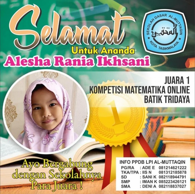 Juara 1 Kompetisi Matematika online Batik Tridaya